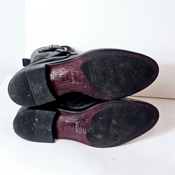 Black Leather Twin Buckle Moto Emanuele Crasto Boot Emo Grunge Psy Size 7.5 EU38 - Picture 7 of 8